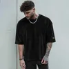 Homens camisetas Verão Mens Fita T-shirt Moda Carta Bordado Solto Manga Curta T-shirt 2023 Street Mens Casual Zipper Top J240221