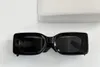 Prostokąta okulary przeciwsłoneczne błyszczące czarne/czarne soczewki kobiety sonnenbrille Sunnies Gafas de sol uv400 okulary z pudełkiem
