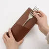 Storage Bags PU Leather Cutlery Holder Bag Wedding Christmas Decoration Cover Knife Fork Pocket Pouch Tableware