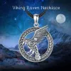 Pendentifs Eudora 925 argent Sterling Viking corbeau Runes collier pour femmes homme celtique noeud corbeau amulette pendentif personnalité bijoux cadeau