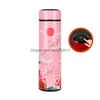 Water Bottles Creative Painted Bottle 304 Stainless Steel Coffee Mug Smart Color Changing Temperature Vacuum Flask Gift Drop Deliver Dhrqu