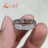 Ringe 1,5*3mm Baguette weiß Moissanit Bandring 925 Sterling Silber Ringe Schmuck Ringe Verlobung Damen Herren