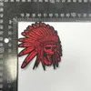 Indisk Chief Skull Embroidery Patches Iron On Clothing Applicants Tillbehör DIY Sying Anpassad logotyp Embroidered Patches