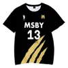 Diseñador Haikyuu MSBY Black Jackal 3D Camiseta de verano MSBY Tees Oneck Moda Manga corta Pieza Dibujos animados Casual Anime Mujeres Alta calidad Puff Essentialshoodie 82 766