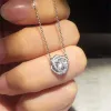 Anhänger Vecalon Across Anhänger Echt 925 Sterling Silber AAAAA Cz Hochzeit Verlobungsanhänger mit Halskette für Frauen Brautschmuck