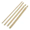 High Polish 18K Gold Plated Stainless Steel Waterproof Cuban Chain Bracelet Flat Figaro Chain Bracelet For Man Women