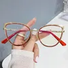 Solglasögon 2024 Anti-Blue Light Women Cat Eye Eyeglasses Frame Brand Designer Retro Overized Optical Glasses Frames Clear