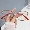 Zonnebril 2024 Anti-blauw Licht Vrouwen Cat Eye Brillen Frame Merk Designer Retro Oversized Optische Brilmonturen Helder