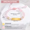 Link Bracelets Vnox Free Personalized Baby Name Custom Anti Allergy Stainless Steel Pink Beads Bracelet For Boy Girls Birthday Gifts