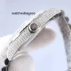Mense Watch Clean Mens Diamond Watch Automatic Mechanical Watch 41mm med diamantspäckt stålmode armband vattentätt