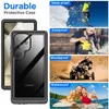 Mobiele Telefoon Gevallen IP68 Shellbox Waterdichte Case Voor Samsung Galaxy S24 S23 S22 Ultra FE A54 A14 A34 5G Metaal Aluminium Zwemmen Telefoon Luxe Cover YQ240221