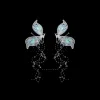 Sieraden Fairy Ear Headwar Crystal Hairspin Butterfly Tassel Side Clip Delicate bruids bruidshaaraccessoires