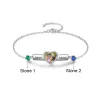 Armbänder JewelOra Designer-Schmuck, personalisiertes Gravur-Namensarmband mit Geburtsstein, individuelle Erinnerungsfoto-Herzarmbänder für Frauen, Geschenke