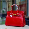 Handbag Crocodile Leather 7A Quality Bag äkta och vinter Nytt mode stora kvinnor stora eBvu70H9