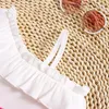 Clothing Sets Children Baby Girls Summer Outfit Solid Color Ruffles Tank Tops And Elastic Shorts With Belt Set Fashion Kid Clothes