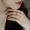 Rings CxsJeremy Trendy French Croissant Rings For Women Au750 18K Yellow Gold Braid Twisted Chunky Ring Female Jewelry Party Gifts