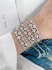 Bangle 3PCS Fashion Gold Plated Silver Crystal Zircon Cuff Bracelets & Bangles Rhinestone Charm For Women Jewelry