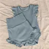 Set di abbigliamento Set di vestiti nuovi per bambina Set di pantaloncini Bosyuit in morbido cotone a costine Set di abbigliamento Pantaloncini per tuta comodi e alla moda per bambini carini