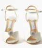 2024S Braut Damen Sacora Sandalen weiß Satin Schuhe Elegante weiße Perlen Riemen Dame High Heels Party Hochzeit Braut Pumps Gladiator Sandalias Designer