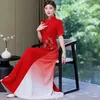 Abbigliamento etnico Qipao High-end migliorato stile cinese estivo Cheongsam da donna Ao Dai Vietnam Abito tradizionale da sera donna di lusso