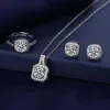 Halsketten Verlobungslabor Diamant Schmuck Set 925 Sterling Silber Party Eheringe Ohrringe Halskette für Frauen Braut Edelstein Schmuck