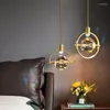 Hängslampor mässing kristall hängande ljus fixtur modernt lyxigt kök sovrum sovrum lampa restaurang bar suspension armatur