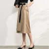 Sukienki Jupe Femme Spring Autumn 2023 Nowy moda stały pasek kobiet spódnica przyczynowa wysoka talia