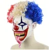Enge Clown Masker Halloween Props Carnaval Party Masker Horrible Clown Volwassen Mannen Latex Demon Clown Masker