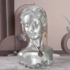 Necklaces New Resin Necklace Earrings Holder Mannequin Bust Stand Model Shop Jewelry Display Organizer For Young Lady's Head