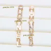 Stud 18K Gold Plated Luxury Brand Designers Double Letters Stud Clip Chain Geometric Famous Women 925 Silver Crystal Rhinestone Earring Wedding Party Jewerlry