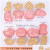 Bakning Mögel Mods Mid-Autumn Dragon Boat Festival Moon Cookie Cutter Plastic Biscuit Knifit Cake Kitchen Tools Mögel Emprossing Dharg