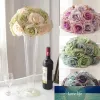 Artificiell oljemålning roshuvud Silkblommor Bröllopsbekämpning Flores Fake Flowers For Home Mariage Party Garden Hotel Art Diy ZZ