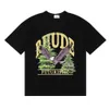 Designer-Rhude-T-Shirt für Herren, trendige Marke Rhude Micro Label Eagle Letter bedrucktes Kurzarm-T-Shirt für Männer und Frauen, American High Street Loose Half