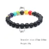 Perlen handgefertigt 8 mm matt schwarz weiß Perlen Armband für Frauen elastische 7 Chakra Naturstein Heilung Nce Yoga Mode Jude Dhgarden Dhs5D