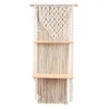 태피스트리 품질 Boho Woven Wood Shelf Tapestry면 로프 벽 플로팅 절묘한 솜씨 미니멀하고 내구성