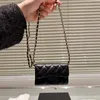 2024 Designer Wallet Top Leather Caviar Golden Chain Shoulder Bag Small Wallet Womens Card Holder Handbag Mini Purse Messenger Bag 230420