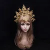 Smycken gotisk lolita tiara krona halloween dekor sol gudinna barock kronhuvudstycke kyrka mary barock tiara diy material delar