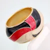 Bangles HAHA&TOTO Fashion Enameled Colorful Statement Wide Cuff Bracelet Large Size Chunky Gold Plating Bangle for Women Lady Accessory