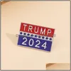 Altri Event Party Forniture Trump 2024 Spegno elettorale presidenziale U.S. Patriotic Repubblicano Campagna Metal Badge Drop Delive Dhuvn