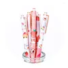 1 pz Celebrity Girl Heart Ins Peach Press Penna gel nera 0,5 mm Firma per studenti Esame Forniture di cancelleria carine