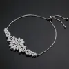 Strängar 2024 Hot Sale Bridal Wedding Jewelry Set for Women 4 Pieces Wedding Party Zirconia Necklace Armband med justerbar kedja