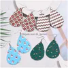 Dangle & Chandelier New 29 Color Christmas Tree Snowman Water Drop Pu Leather Dangle Earring For Women Bohemian Teardrop Fa Dhgarden Dh0Ip