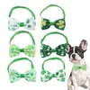 Kołnierze dla psów St Patrick's Day Bow remis dla kotów 6PC