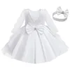 Robes de filles bébé pour Noël enfant en bas âge enfants fleur dentelle élégante princesse robe d'anniversaire enfants fête Tle livraison directe maternité Cl Otoku