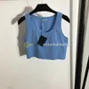 Vrouwen Sexy Crop Top Tee Gebreide Tank Top Ademend Vest T-shirt Zomer Designer Sport Tops Cropped Top