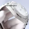 Relógio masculino relógio limpo relógio masculino diamante digner movimento mecânico automático 41mm pulseira de aço safira à prova dwaterproof água moda pulseira