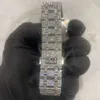 Iced Out VVS Moissanite Hip-Hop Mechanische buste polsbuste horloge