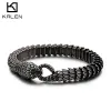 Pulseras Kalen Viper pulsera serpiente cabeza encanto pulseras hombres mujeres Acero inoxidable joyería bendición Punk Animal brazalete