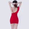 Casual Dresses Low Cut Sexy Night Club Party Dress Women Lace See Through Patchwork Transparent One Shoulder Ruffle MINI Dance