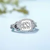 Pierścienie Uonney Dropsshipping Zamożne damskie grawerowane klasyczne monogram Pierścień Walentynki Prezent Enterprise Niestandardowa biżuteria